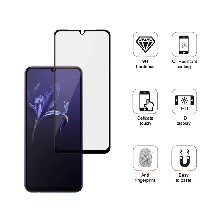 Dlix 3D hot bending full glue tempered glass screen protector for Vivo V20