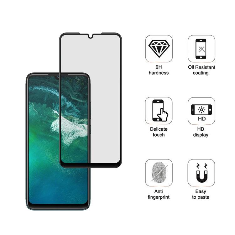 Dlix 2.5D silk print full glue tempered glass screen protector for Vivo X50 Lite