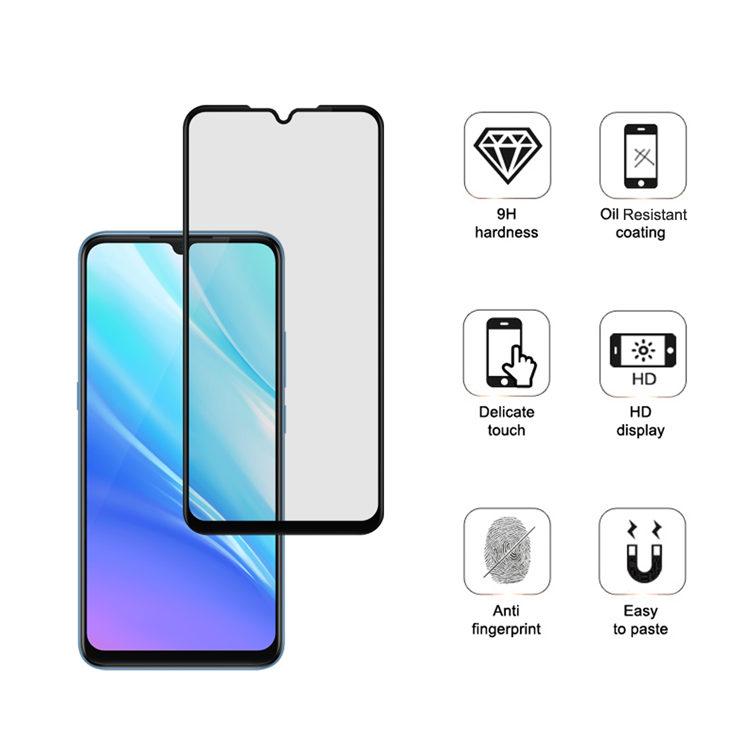Dlix 3D hot bending full glue tempered glass screen protector for Vivo Y7S