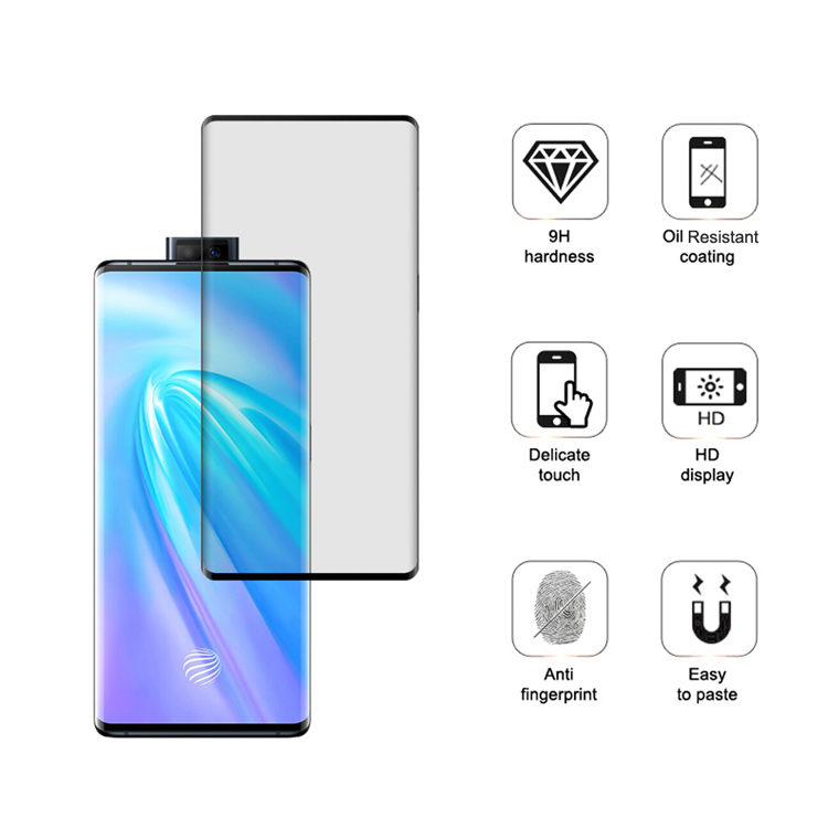 Dlix 3D hot bending full glue tempered glass screen protector for Vivo NEX 3