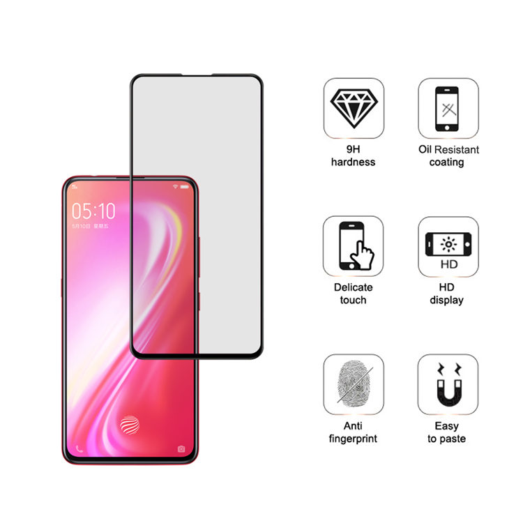 Dlix 2.5D silk print full glue tempered glass screen protector for Vivo S1 Pro