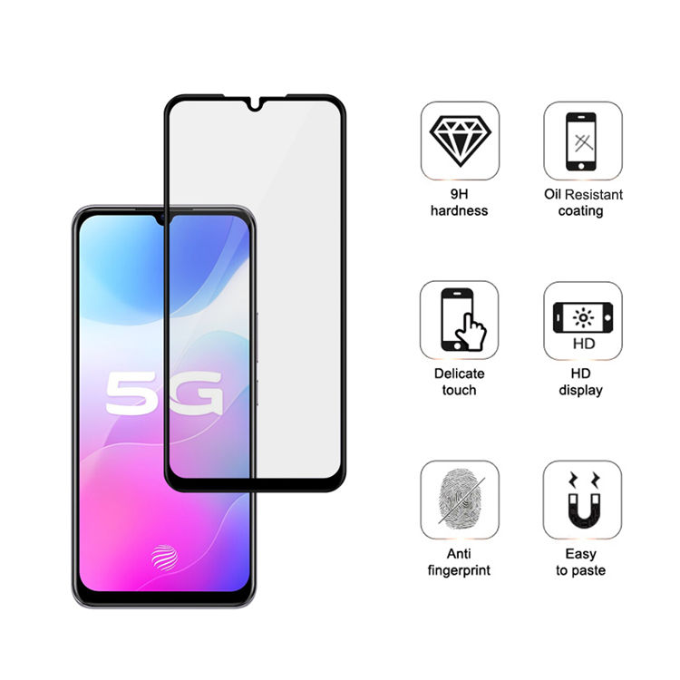 Dlix 3D hot bending edge glue tempered glass screen protector for Vivo S7e