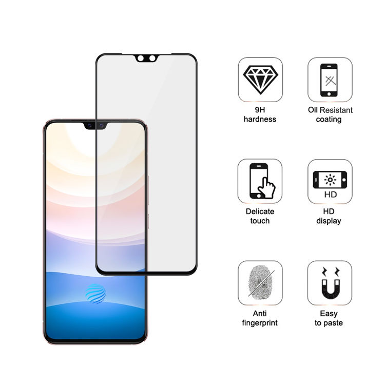 Dlix 2.5D silk print full glue tempered glass screen protector for Vivo S9e