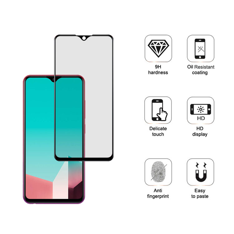 Dlix 2.5D silk print full glue tempered glass screen protector for Vivo U1