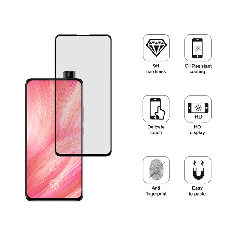 Dlix 3D hot bending full glue tempered glass screen protector for Vivo X27