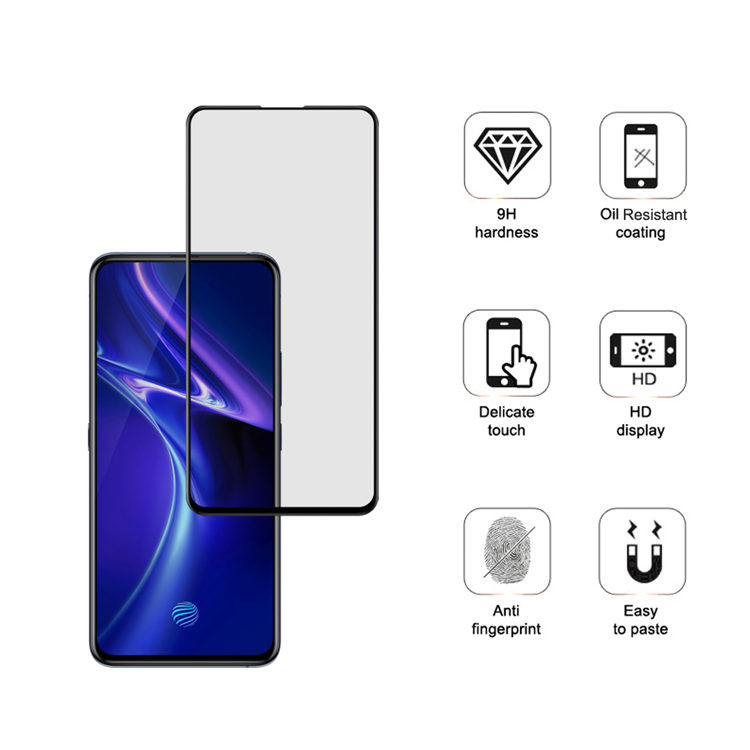 Dlix 3D hot bending full glue tempered glass screen protector for Vivo X27 Pro