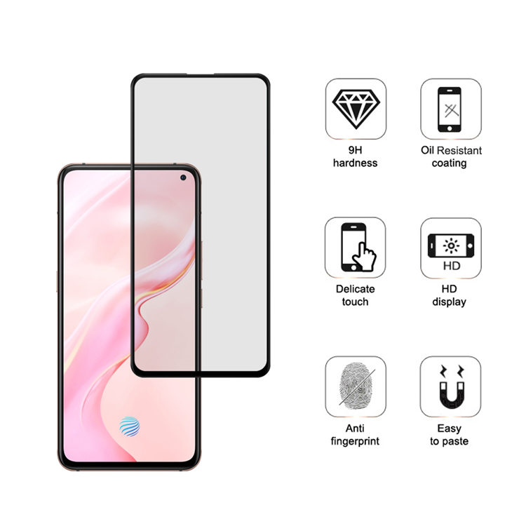 Dlix 2.5D silk print full glue tempered glass screen protector for Vivo X30 Pro