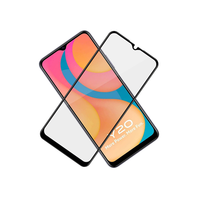 Dlix 3D hot bending edge glue tempered glass screen protector for Vivo Y20