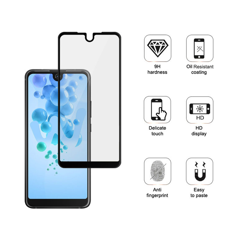 Dlix 2.5D silk print full glue tempered glass screen protector for Wiko View 2 Pro