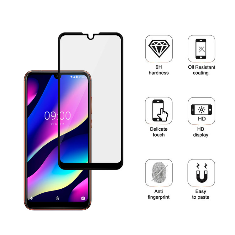 Dlix 2.5D silk print full glue tempered glass screen protector for Wiko View 3