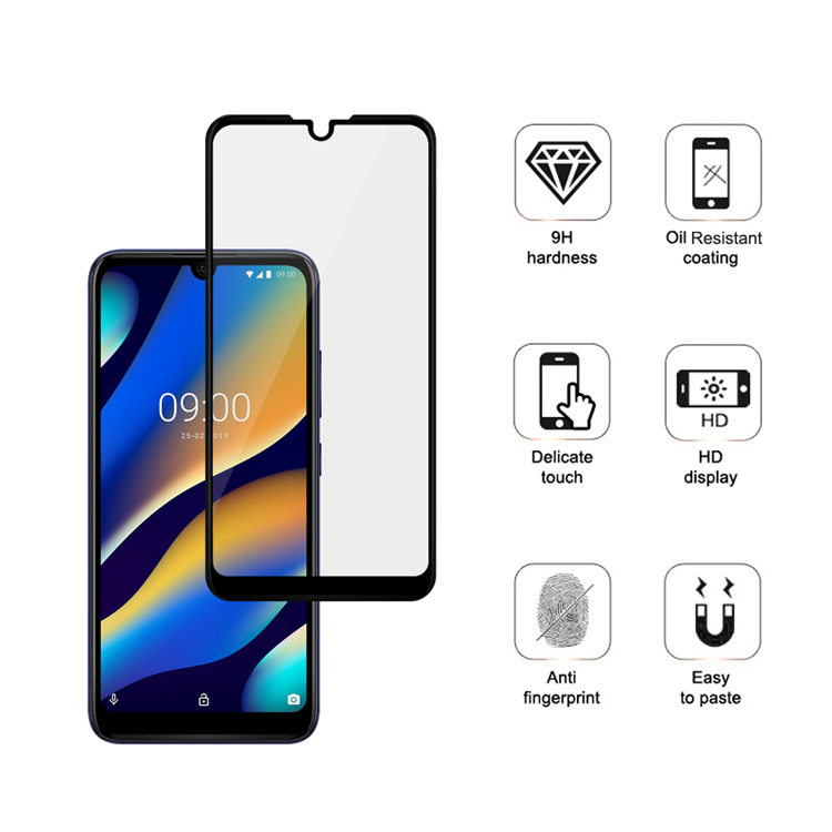 Dlix 2.5D silk print full glue tempered glass screen protector for Wiko View 3 Lite