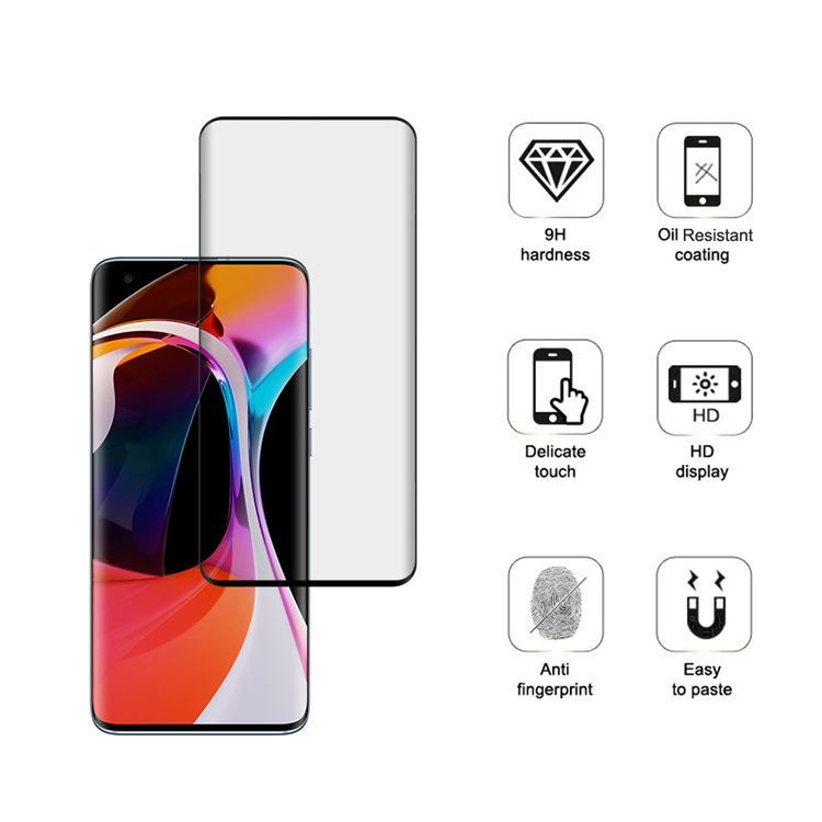 Dlix 3D curved precise carving tempered glass screen protector for Xiaomi 10