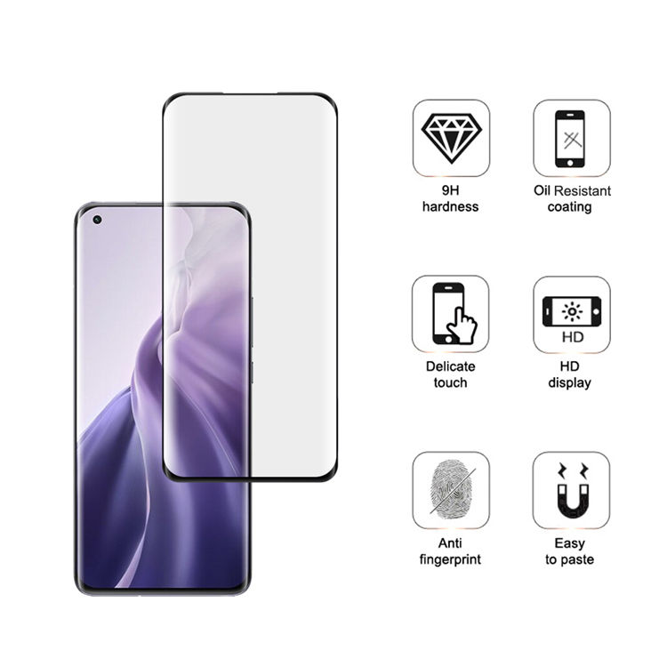 Dlix 3D curved precise carving tempered glass screen protector for Xiaomi 11