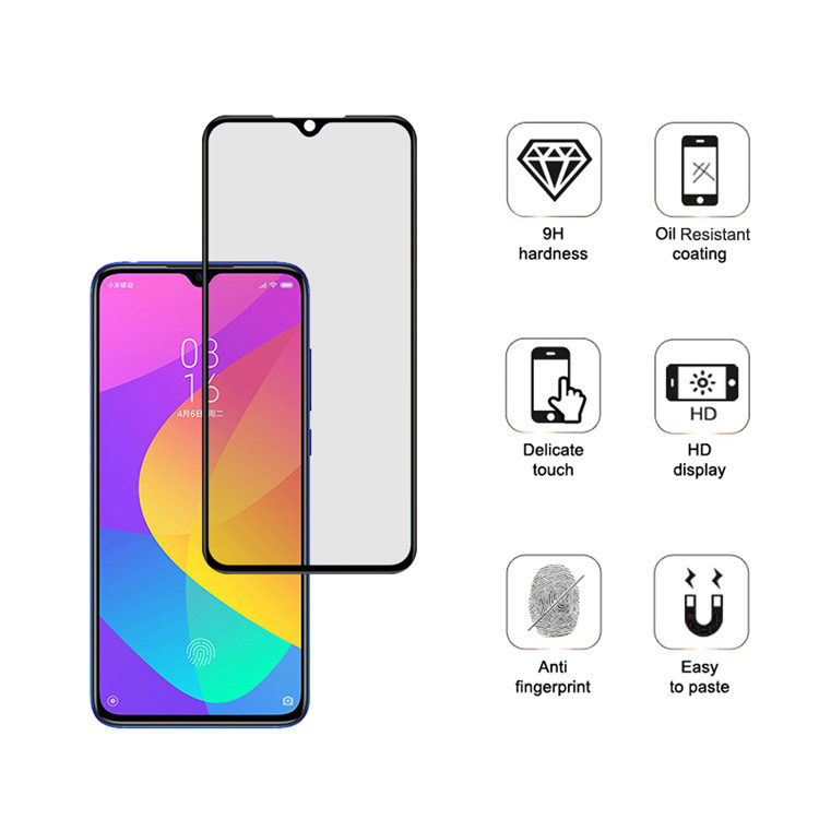 Dlix 2.5D silk print full glue tempered glass screen protector for Xiaomi CC9