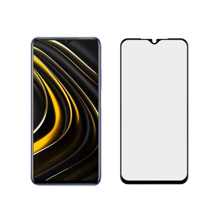 Dlix 2.5D silk print full glue tempered glass screen protector for Xiaomi Poco M3