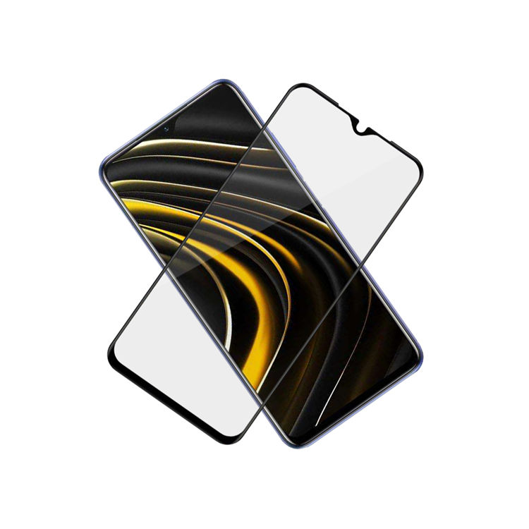 Dlix 2.5D silk print full glue tempered glass screen protector for Xiaomi Poco M3