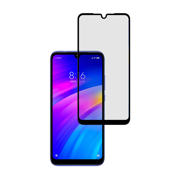 Dlix 2.5D silk print full glue tempered glass screen protector for Xiaomi Redmi 7