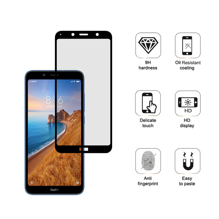 Dlix 3D hot bending edge glue tempered glass screen protector for Xiaomi Redmi 7A