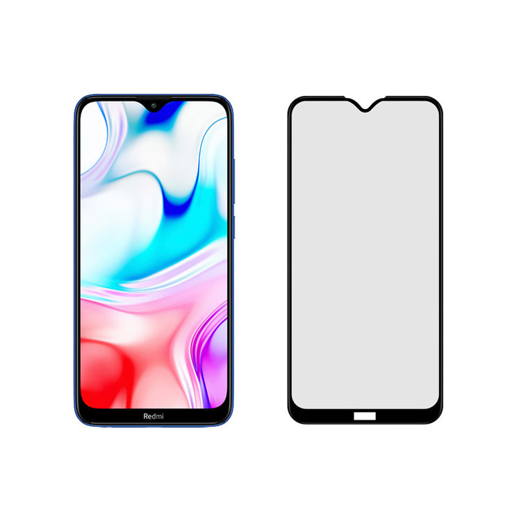 Dlix 3D hot bending edge glue tempered glass screen protector for Xiaomi Redmi 8