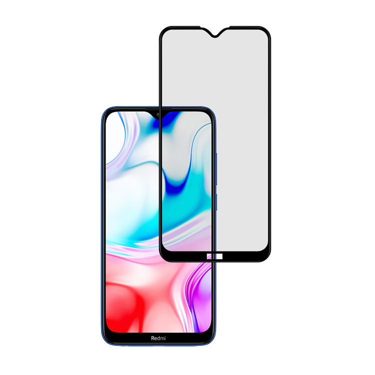 Dlix 3D hot bending edge glue tempered glass screen protector for Xiaomi Redmi 8