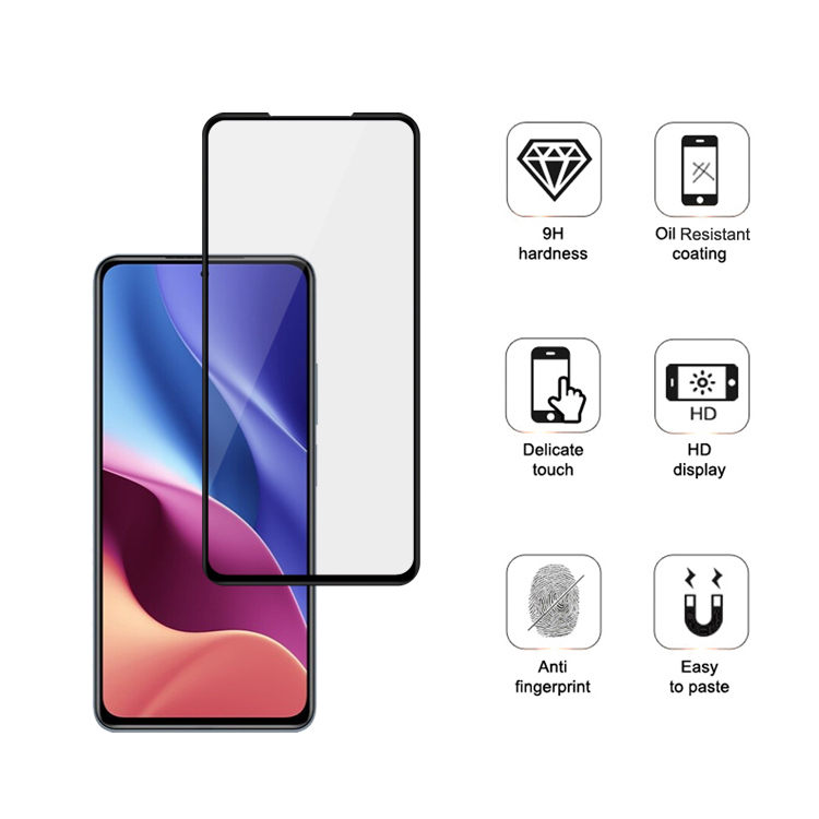 Dlix 2.5D silk print full glue tempered glass screen protector for Xiaomi Redmi K40