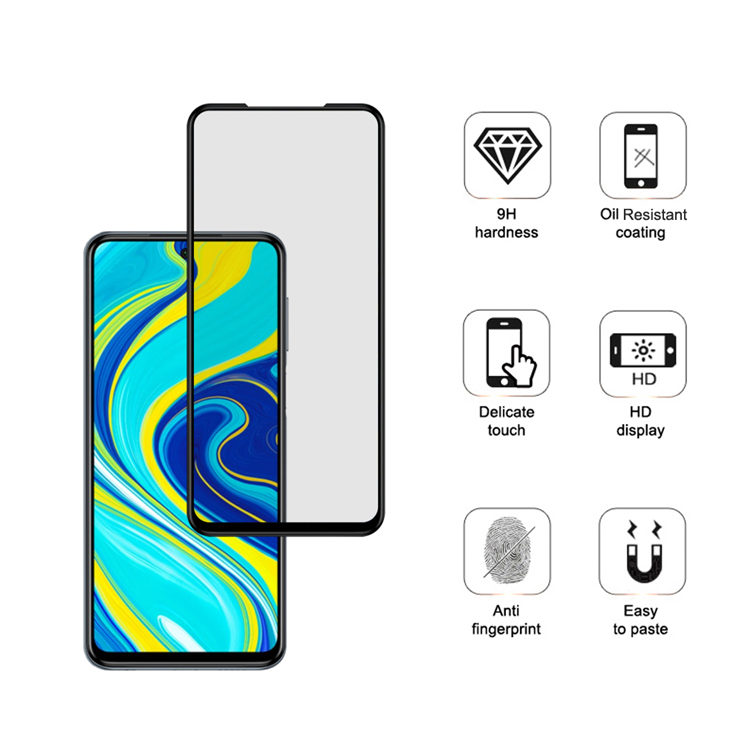 Dlix 3D hot bending edge glue tempered glass screen protector for Xiaomi Redmi Note 9S