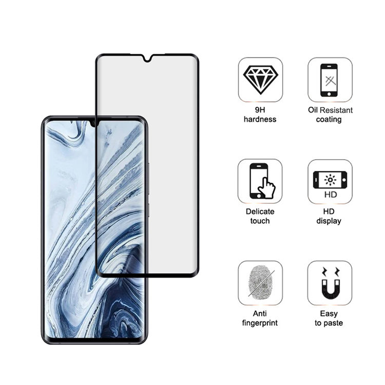 Dlix 3D curved precise carving tempered glass screen protector for Xiaomi Note 10 Lite