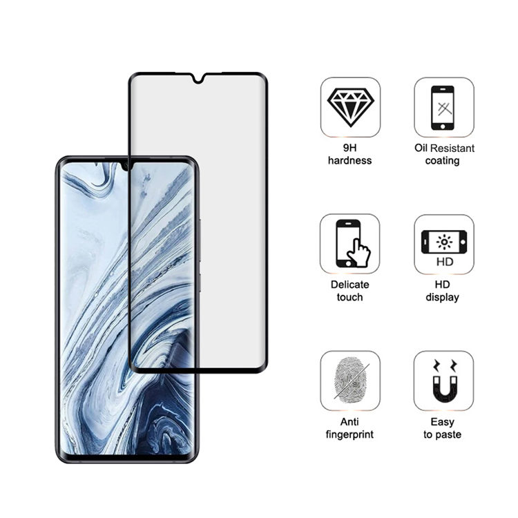 Dlix 3D hot bending full glue tempered glass screen protector for Xiaomi Note 10 Lite