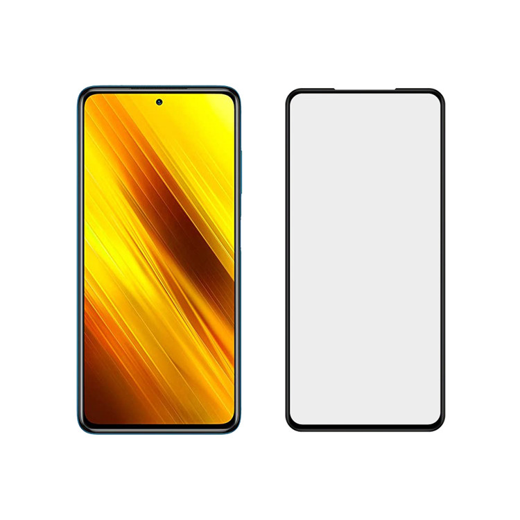 Dlix 2.5D silk print full glue tempered glass screen protector for Xiaomi Poco X3