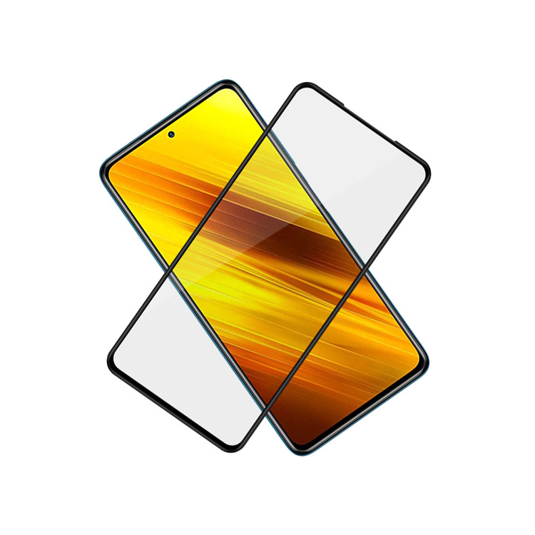 Dlix 2.5D silk print full glue tempered glass screen protector for Xiaomi Poco X3