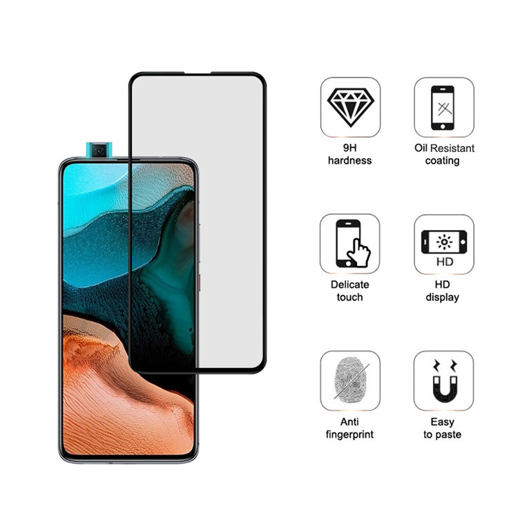 Dlix 2.5D silk print full glue tempered glass screen protector for Xiaomi Poco F2 Pro