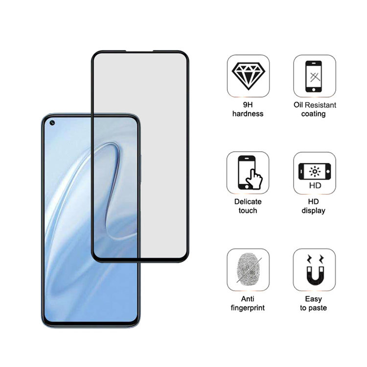 Dlix 2.5D silk print full glue tempered glass screen protector for Xiaomi Redmi 10X 4G